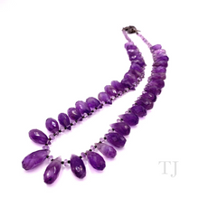 将图片加载到图库查看器，Amethyst tear drop faceted bead necklace
