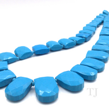 Load image into Gallery viewer, Blue Turquoise Flat Tube Necklace
