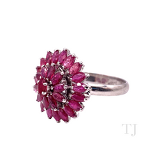 Загрузить изображение в средство просмотра галереи, Ruby Layered Flower Ring in Sterling Silver
