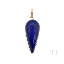 Load image into Gallery viewer, Lapis Lazuli Reversed Tear Drop Pendant in Sterling Silver
