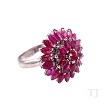 Load image into Gallery viewer, Ruby Layered Flower Ring in Sterling Silver
