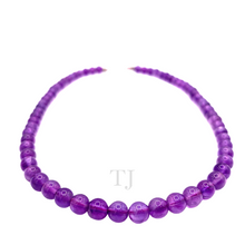 Load image into Gallery viewer, Front view of Amethyst bead necklace
