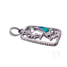 Load image into Gallery viewer, Synthetic Opal in Sterling Silver Dolphin Pendant
