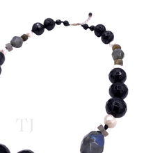 Load image into Gallery viewer, Black Onyx with Labradorite &amp; Pearl Necklace
