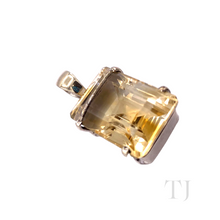 Load image into Gallery viewer, Citrine Princess Cut Pendant in Sterling Silver
