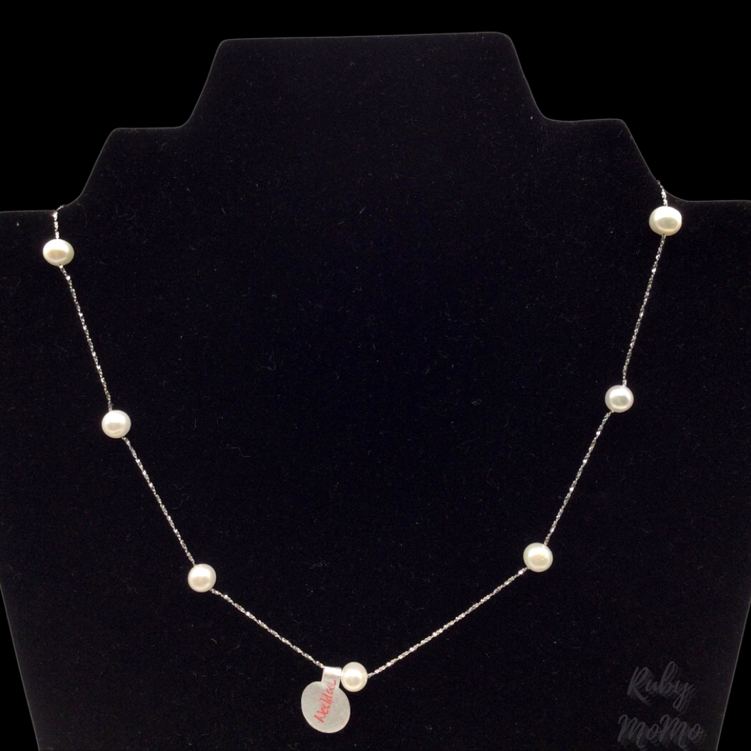 Pearl Necklace in Sterling Silver