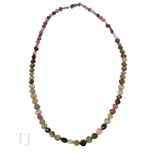 Load image into Gallery viewer, Multi-colored Tourmaline Tear Drop Chip Necklace in 925
