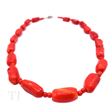 Load image into Gallery viewer, Red Coral Stick Stone Necklace
