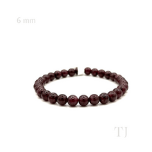 Cargar imagen en el visor de la galería, 6 mm bead sized Garnet A quality bracelet with elastic string
