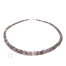 Cargar imagen en el visor de la galería, Labradorite Faceted Small Chip Necklace in Sterling Silver
