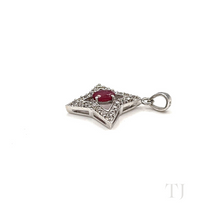 Load image into Gallery viewer, side view of Ruby Pendant in sterling silver
