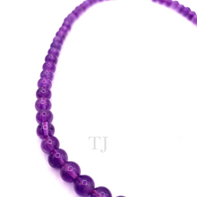 Load image into Gallery viewer, Side view of Amethyst Bead Necklace 
