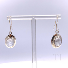 Загрузить изображение в средство просмотра галереи, Moonstone Cabochon Earrings in Sterling Silver
