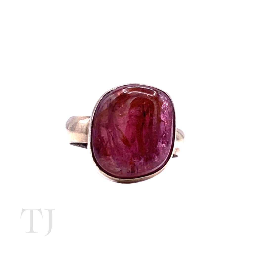 Pink Tourmaline Stone Ring in Sterling Silver