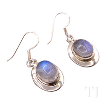 Загрузить изображение в средство просмотра галереи, Moonstone Cabochon Earrings in Sterling Silver
