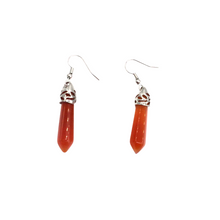 Load image into Gallery viewer, Carnelian Point Earrings with hook 
