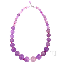 Cargar imagen en el visor de la galería, Amethyst Beads Graduated Necklace in sterling silver
