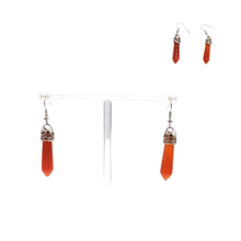 Load image into Gallery viewer, Carnelian Point Earrings with hook
