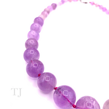 Load image into Gallery viewer, Left side view of Amethyst Beads Necklace
