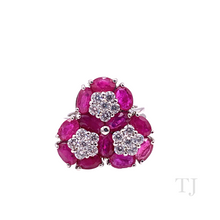 Загрузить изображение в средство просмотра галереи, Ruby in Triple Flower Sterling Silver Ring
