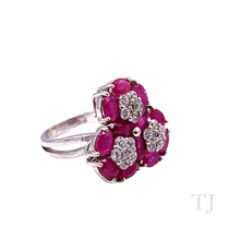 Загрузить изображение в средство просмотра галереи, Ruby in Triple Flower Sterling Silver Ring
