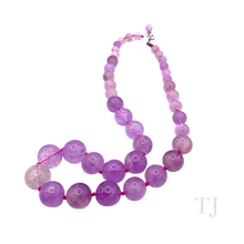 Cargar imagen en el visor de la galería, Amethyst Graduated Beads Necklace in sterling silver
