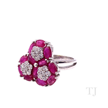 Загрузить изображение в средство просмотра галереи, Ruby in Triple Flower Sterling Silver Ring
