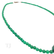 Load image into Gallery viewer, Green Onyx Bead Necklace with Malachite Pendant
