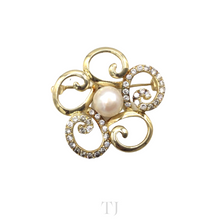 Load image into Gallery viewer, Pearl Brooch in Sterling Silver (Gold Coated)
