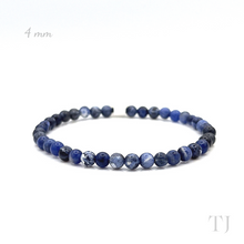 Загрузить изображение в средство просмотра галереи, Sodalite bead bracelet with elastic string, 4 mm bead size
