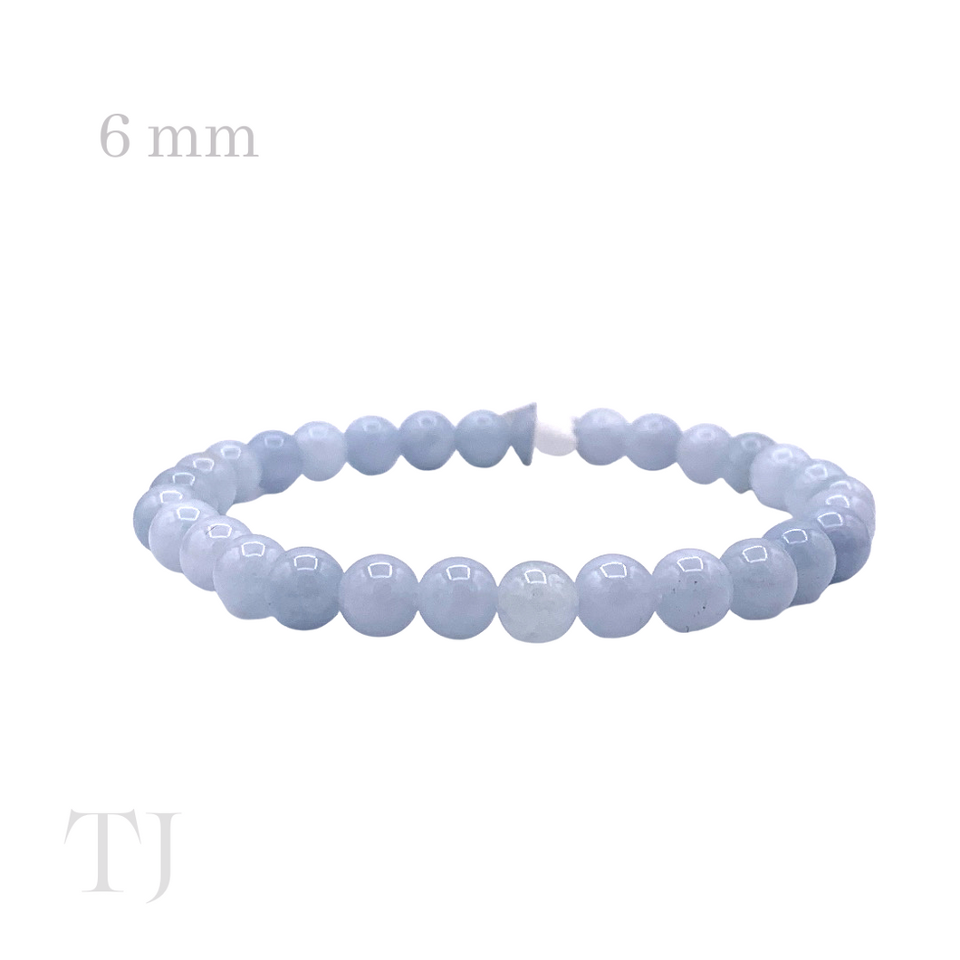 Angelite 6 mm bead sized bracelet 