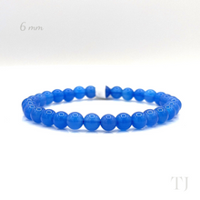 将图片加载到图库查看器，Blue Calcedony 6 mm bead bracelet with elastic string
