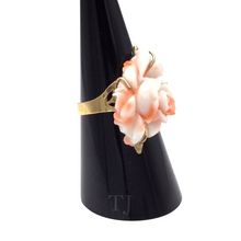 Load image into Gallery viewer, Italian Angel Skin Coral Floral Ring in 14k Gold
