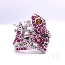 Load image into Gallery viewer, Ruby Sterling Silver Ring in Frog Shape
