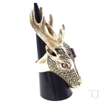 Cargar imagen en el visor de la galería, Multi Gemstones Ring in Deer Shape Sterling Silver
