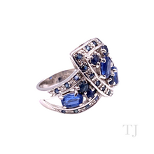 Load image into Gallery viewer, Sapphire Crown Ring in Sterling Silver
