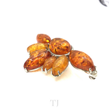 Load image into Gallery viewer, Side view of Amber brooch in sterling silver
