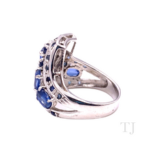 Load image into Gallery viewer, Sapphire Crown Ring in Sterling Silver
