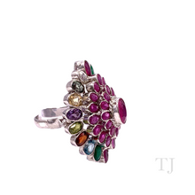 Load image into Gallery viewer, Multi Gemstones 4 Layered Ring in Sterling Silver
