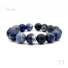 Загрузить изображение в средство просмотра галереи, Sodalite bead bracelet with elastic string, 12 mm bead size
