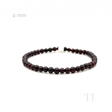 Load image into Gallery viewer, Garnet 4 mm bead size (natural color) bracelet with elastic string
