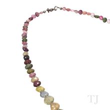 Load image into Gallery viewer, Multi-colored Tourmaline Tear Drop Chip Necklace in 925
