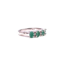 Load image into Gallery viewer, Emerald Quadruple Ring in Sterling Silver
