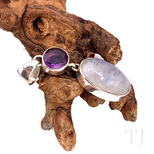 Cargar imagen en el visor de la galería, Moonstone &amp; Amethyst Pendant in Sterling Silver
