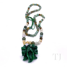 Load image into Gallery viewer, Jade Bead Necklace with Pendant
