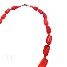 Cargar imagen en el visor de la galería, Red Coral Stick Stone Necklace
