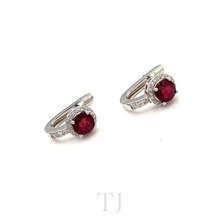 Load image into Gallery viewer, Ruby Earrings in sterling silver
