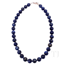 Load image into Gallery viewer, Lapis Lazuli Bead Necklace in Sterling Silver
