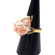 Load image into Gallery viewer, Italian Angel Skin Coral Floral Ring in 14k Gold
