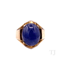 将图片加载到图库查看器，Burmese Sapphire Cabochon in Copper Ring
